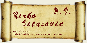 Mirko Vitasović vizit kartica